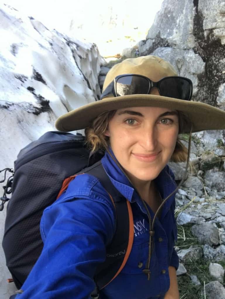 Casey Kirchhoff in hiking gear in the wild