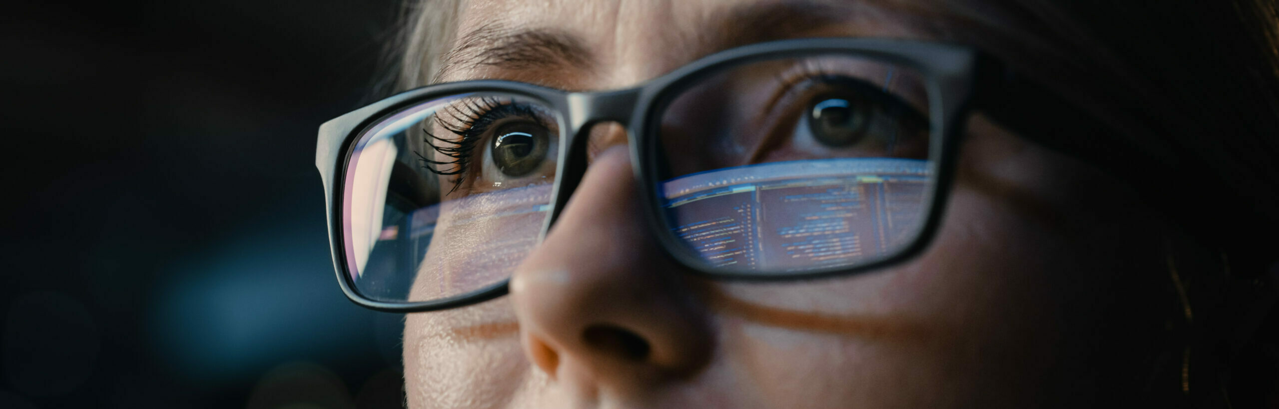 Close-up Portrait of Female Software Engineer Working on Compute