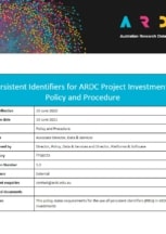 Persistent Identifiers for ARDC Project Investments banner