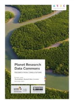 Cover of Planet Research Data Commons: Feedback from Consultations, featuring a meandering river