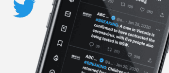 mobile phone showing tweets from ABC news twitter profile during January 2020. #BREAKING: A man in Victoria is confirmed to have contracted the coronavirus, with five people also being tested in NSW. #BREAKING: Children who have returned from China in the past two weeks will be asked to stay away from NSW schools