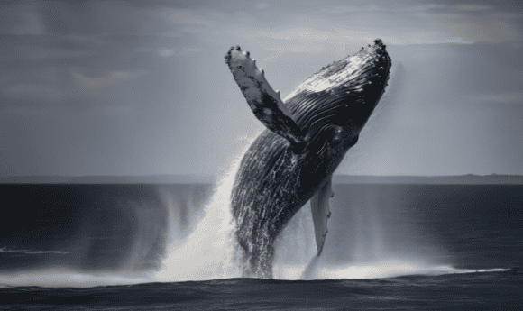 whale breaching from ocean. Credit Image — WeedZard - 583034380 / AdobeStock.com