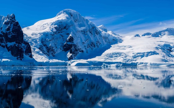 Ice-covered Antarctic coast
